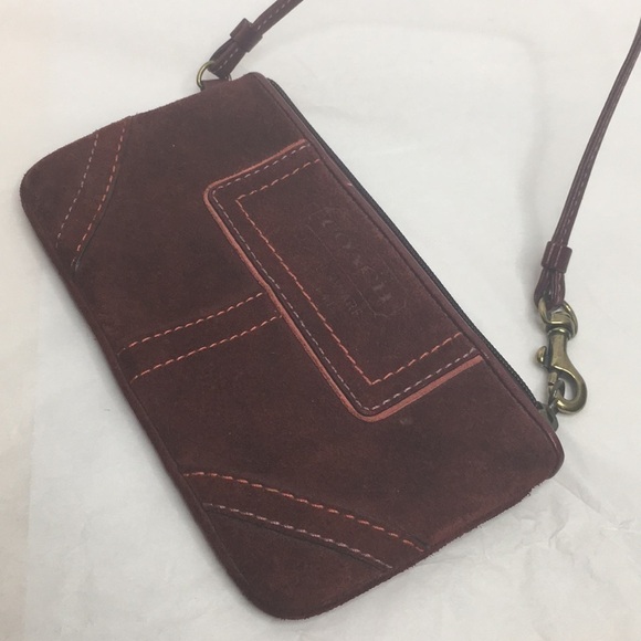 Coach Garnet Suede Leather Wristlet - Picture 5 of 8